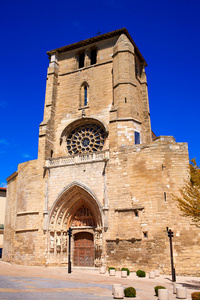 卡斯蒂亚西班牙布尔戈斯圣埃斯特万教堂的正面