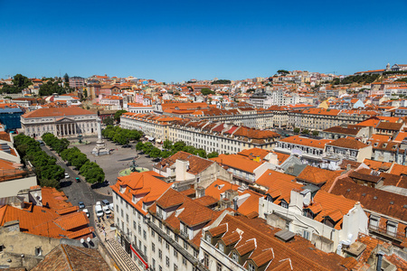 里斯本，葡萄牙的鸟瞰图