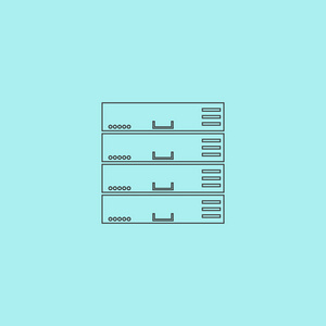 计算机服务器图标，平面设计