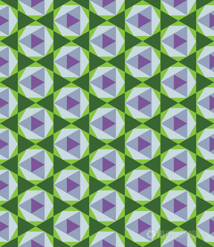 矢量现代无缝彩色几何图案三角形多聚