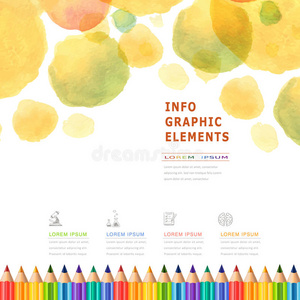彩色铅笔水彩式教育信息图