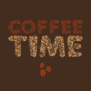 咖啡时间形状甜点图案与咖啡馆和食物对象。 fl