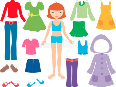 穿衣服卡通图片