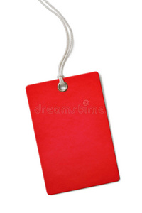 红色空白纸板价格或销售标签隔离