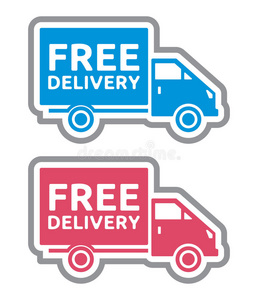 免费送货卡车免费送货标签