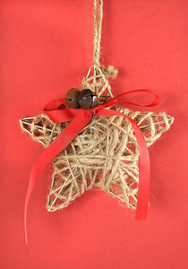 节日复古圣诞自然绳星装饰