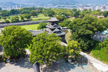 日本熊本熊本城堡俯视图