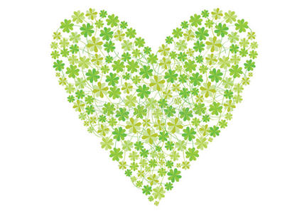 彩色四叶草心照片