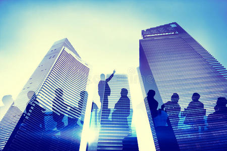 剪影商务人员会议概念照片