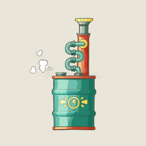 蒸汽朋克式锅炉的原始插图照片