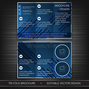 商务三折传单模板宣传册或封面设计