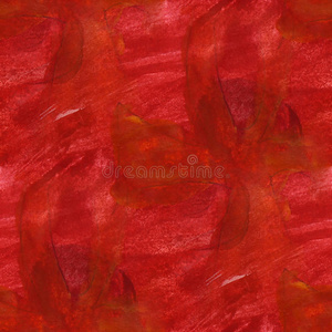 立体派抽象棕色，红色艺术质感水彩画