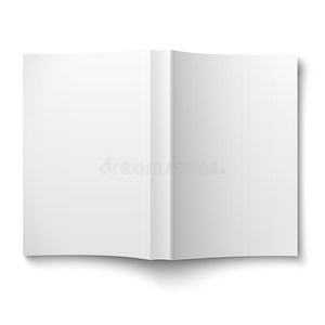 空白软封面书模板展开在白色。