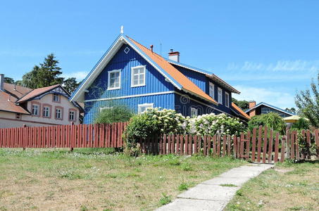 立陶宛蓝色木屋