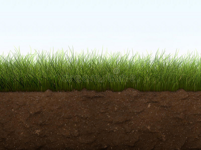 在干旱期间污染水和裂纹的土壤的干出来的湖土地上有土壤,草地和蓝天