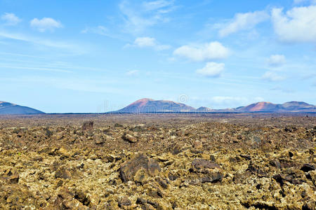 在兰扎罗特的timanfaya国家公园拍摄的火山景观，