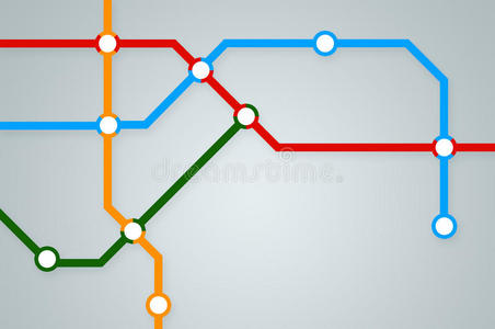 彩色线条抽象地铁图照片