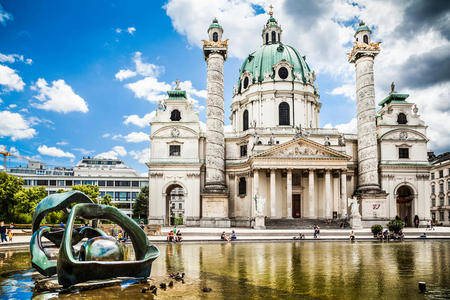 地标 大教堂 奥地利 城市景观 查尔斯 建筑 美丽的 风景