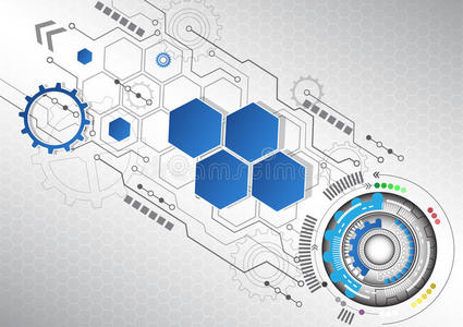 新抽象技术商业背景，矢量插图