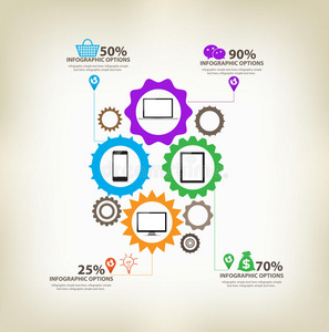 infographic gears数字技术