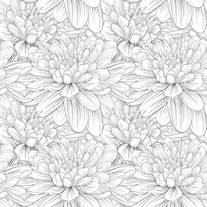 花朵无缝黑白图案花朵无缝图案.