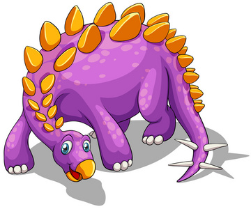 紫色恐龙，穗状花序尾巴