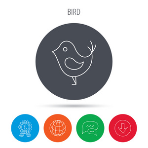 鸟喙图标。社交媒体概念标志