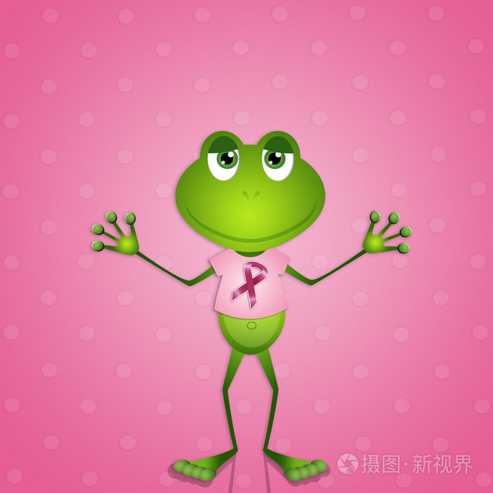 粉红丝带的滑稽田鸡