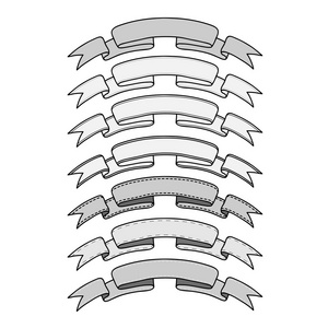复古丝带横幅集