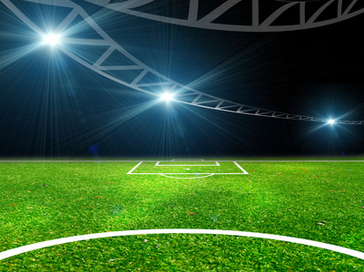 足球体育场与明亮的灯光图片