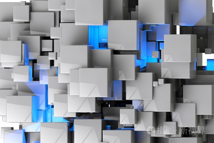 抽象的几何立方体背景 3d 渲染