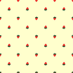 红色浆果草莓草莓自然无缝图案背景动态