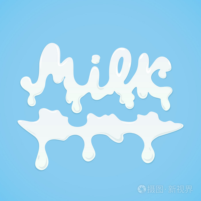 牛奶滴在蓝色背景