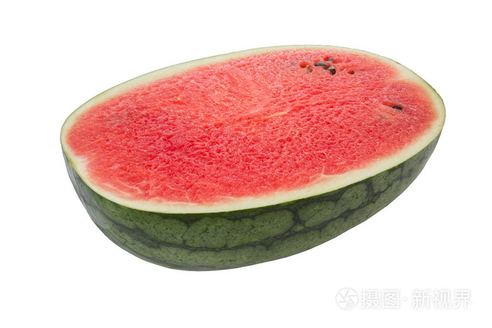 西瓜被分成两半并隔离