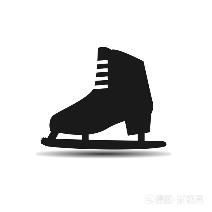 矢量图标女装溜冰鞋的影子