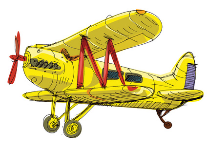 老式飞机卡通照片