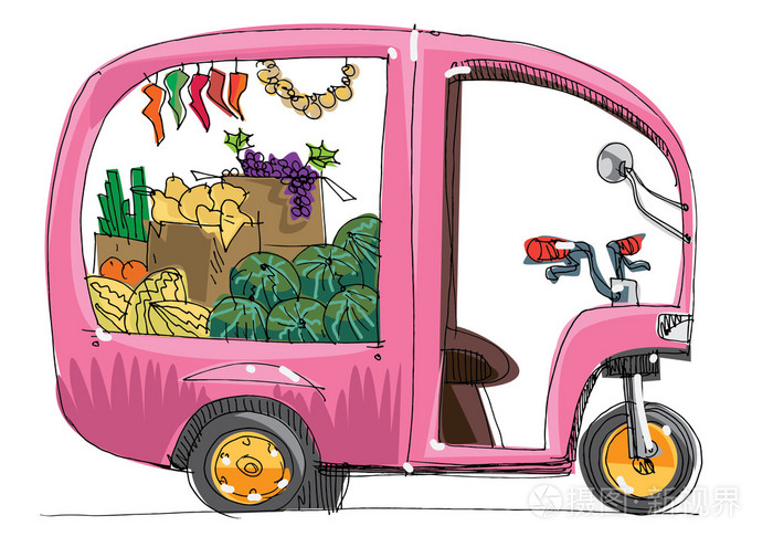 车辆全部的水果和蔬菜