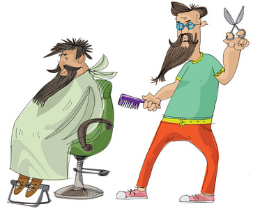 恶搞理发师卡通图片