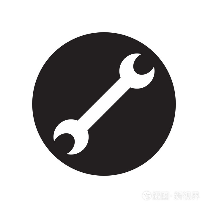 扳手关键标志图标.在向量中的简单的 web 图标 : 工具上班