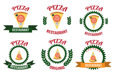 比萨饼的标志集