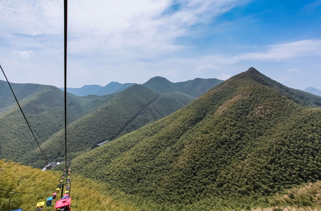 电缆车运送乘客上下山图片