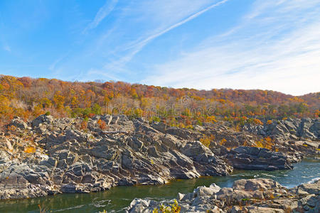 美国弗吉尼亚州秋天的大瀑布国家公园