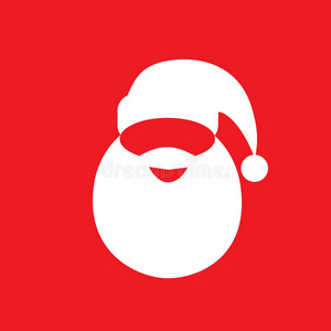 圣诞老人帽子胡子平面图标设计矢量