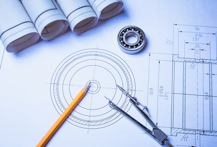 技术绘图和轴承卡尺