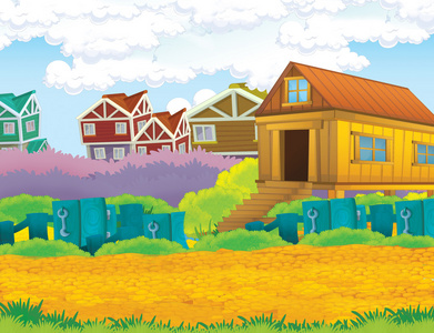 绘画春天的农场图片-绘画春天的农场素材-绘画春天的农场插画-摄图新