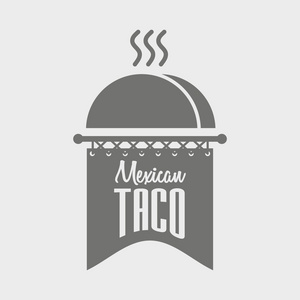 黑色和白色墨西哥 Taco 徽标矢量概念插画。可以用来设计菜单 名片 海报