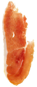 熏的猪肉火腿红石鱼隔离在白色背景的火腿