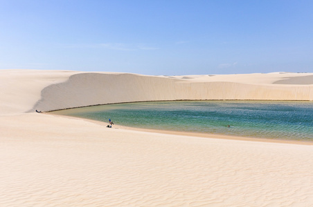 在沙 Maranheses，巴西绿色泻湖