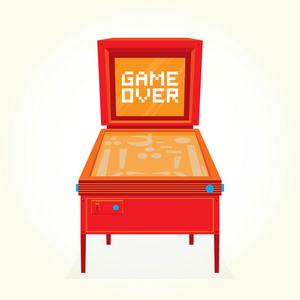 复古游戏心游戏结束了复古的弹球机照片