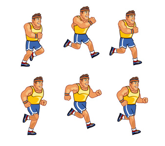 马拉松赛跑者动画雪碧照片